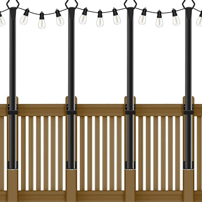 NUERPO 4 Pack String Light Poles, 5Ft Metal Poles by NUERPO