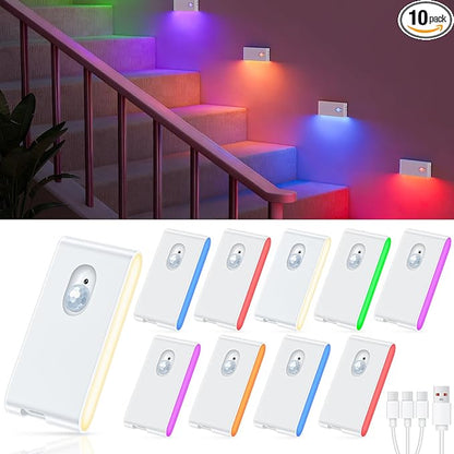WILLED Motion Sensor Night Light, RGB & Warm White Stair Lights Indoor by WILLED