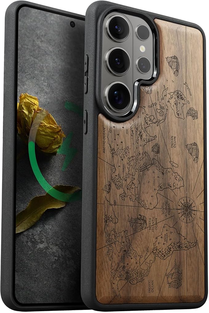 Carveit Magnetic Wooden Case for Samsung Galaxy S26 Ultra Case 2026, TPU by Carveit
