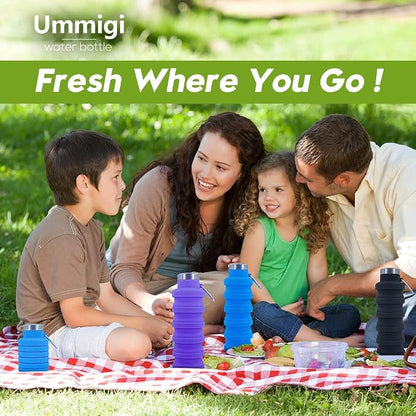 Collapsible Water Bottles，2 pack BPA Free Travel Silicone Water Bottle - Image 2