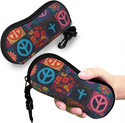 Watercolor Orca Whale Glasses Case Neoprene Portable Zipper Eyeglass Bag - Image 7