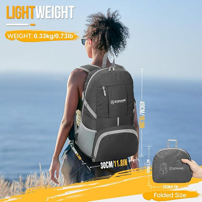 ZOMAKE Lightweight Packable Backpack 35L, Light Foldable Backpacks Water - Image 2