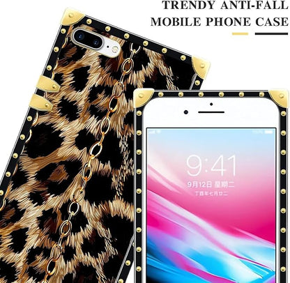 Compatible with iPhone 8 7 SE Case, Seamless Gold Chain Leopard Luxury Golden - Image 4