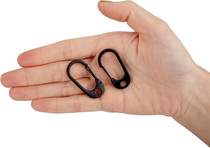 SWATOM Small Mini Carabiner Clip Tiny Spring Snap Hook Keychains Micro - Image 4