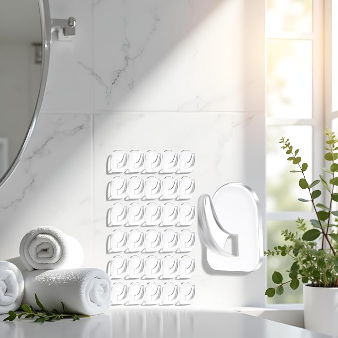 20 Pcs Clear Adhesive Wall Hooks - Image 7