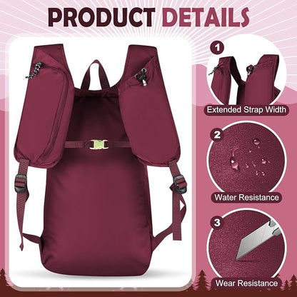 12L Ultralight & Thin Packable Daypack, Small Foldable Hiking Backpack Travel - Image 3