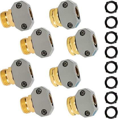 Hourleey Garden Hose Repair Kit, 4 Sets Aluminum Alloy Garden Hose End Mender by Hourleey