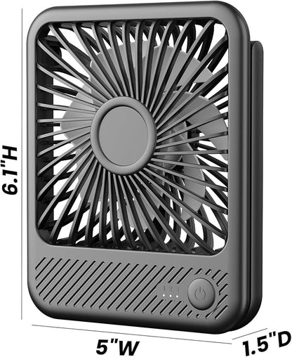Koonie Battery Operated Desk Fan, Strong Wind, 180° Tilt Folding and 3 Speeds - Image 2