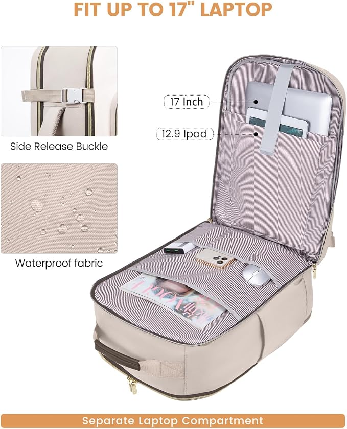 LOVEVOOK 50L Travel Backpack for Women & Men, Airline Approved Carry On Luggage - Image 9