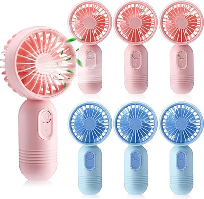 Rossesay 6 Pcs Mini Portable Fan Bulk Cute Handheld Lightweight Small Little by Rossesay