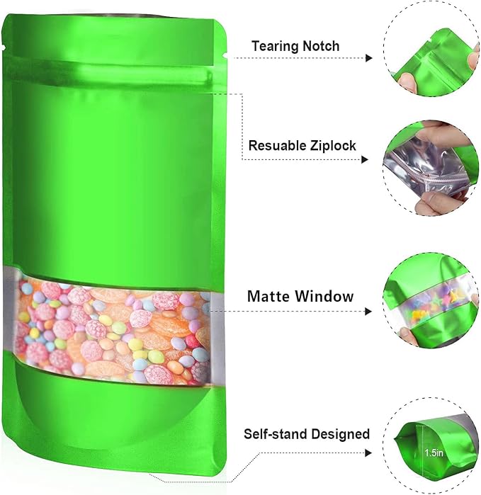 5.9"x8.6" 120pcs Mylar Bags for Food Storage, Smell Proof Bag - Image 3