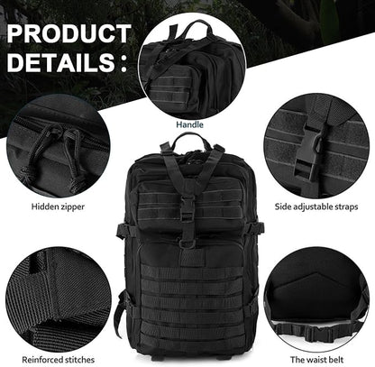 aiGear Tactical Backpack for Men, 45L Military Backpack, 3-Day Bug Out Bag for - Image 3