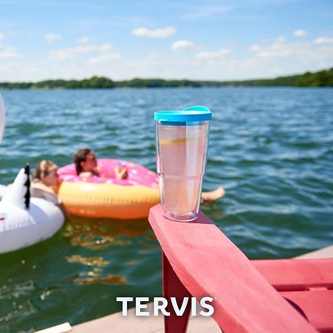 Tervis Made in USA Double Walled Clear & Colorful Lidded Insulated Tumbler Cup - Image 9