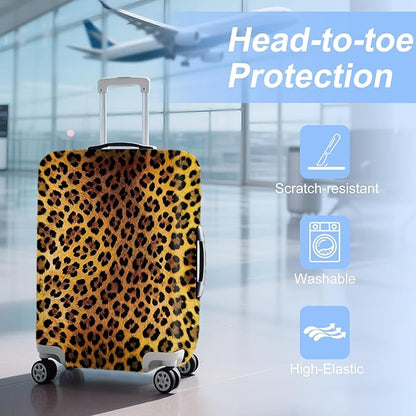 ANNA QUEEN Vintage Leopard Pattern Travel Luggage Cover -Stretchable Airplane - Image 3