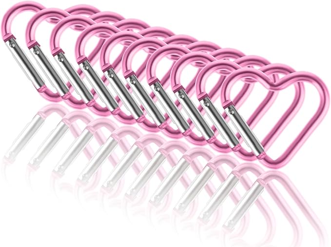 Ouligay 10pcs Cute Heart Shaped Carabiner Star Carabiner Heart Shaped Backpack by Ouligay