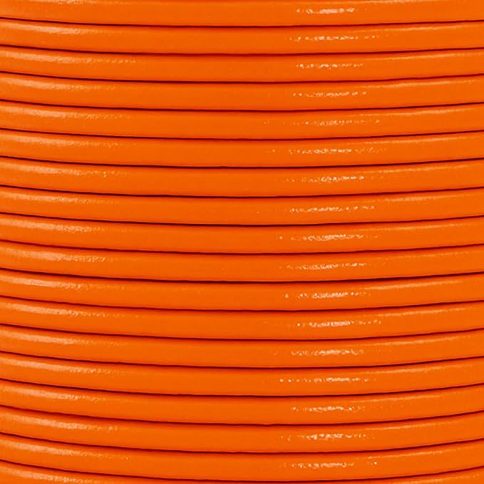 Mandala Crafts Round Genuine Orange Leather Cord - Image 3