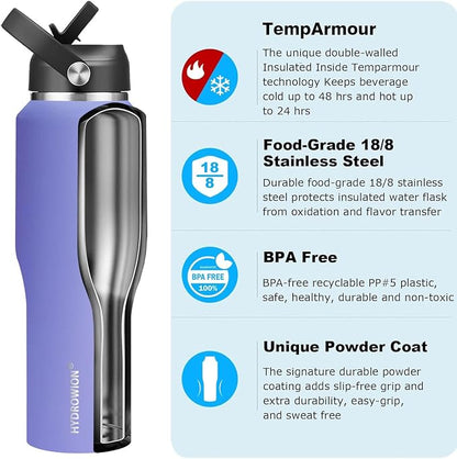 HYDROWION Water Bottle Stainless Steel, Vacuum Insulated Leak Proof Tumbler 32oz - Image 3