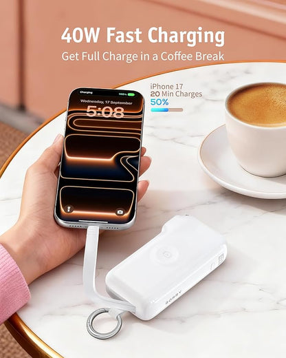 RORRY Flow Portable Charger, 10000mAh 40W Fast Charging Power Bank - Image 4
