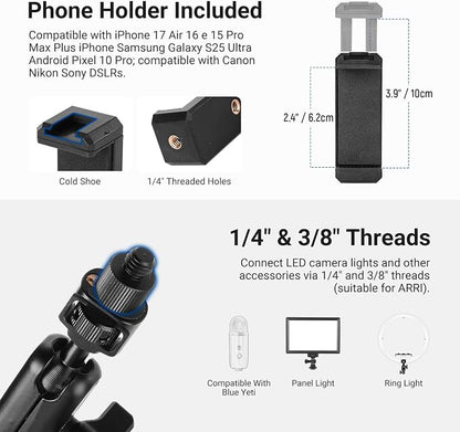 NEEWER Basics Magic Arm Table Stand, 55 cm Microphone Arm Overhead Mobile Phone - Image 7