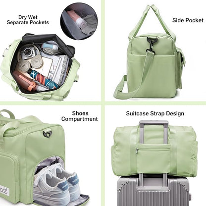 Suruid Travel Duffel Bag with Shoes Compartment Sports Gym Bag with Dry Wet - Image 4