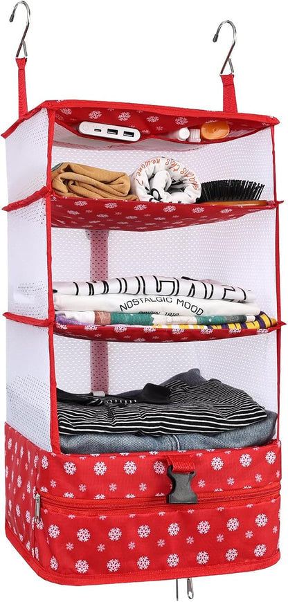Surblue Hanging Closet Storage Bag Collapsible 3-Shelf Washable Oxford Fabric by SURBLUE