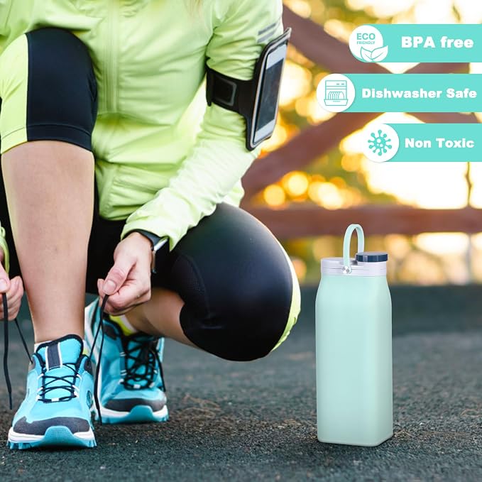 Collapsible Water Bottle, Reusable Foldable BPA Free Silicone Water Bottle - Image 4