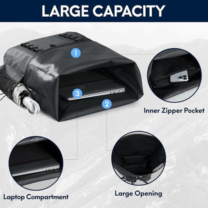 Haimont Waterproof Dry Backpack 30L TPU Lightweight Roll Top Dry Bag - Image 4