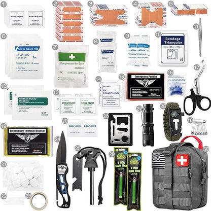 EVERLIT 250 Pieces Survival First Aid Kit IFAK EMT Molle Pouch Survival Kit - Image 2
