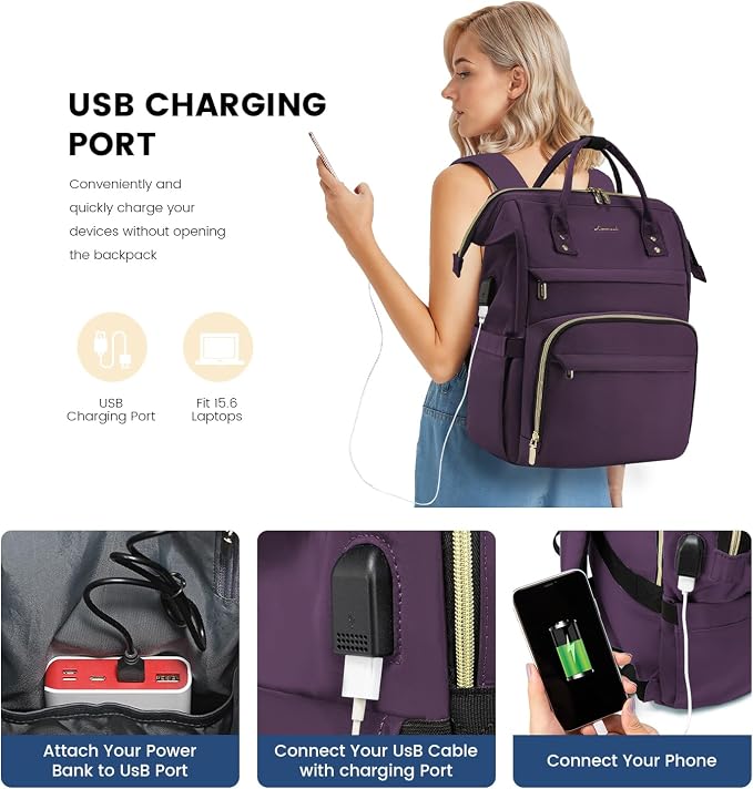 LOVEVOOK College Laptop Backpack, 15.6 Inch Travel Backpack - Image 3