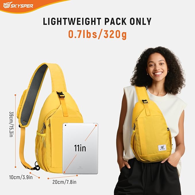SKYSPER Sling Bag RFID Cross Body Bag Recycled Crossbody Backpack Travel Daypack - Image 2