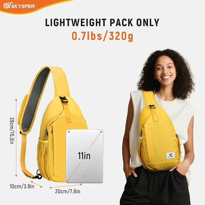 SKYSPER Sling Bag RFID Cross Body Bag Recycled Crossbody Backpack Travel Daypack - Image 2