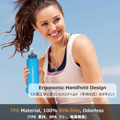 Azarxis TPU Soft Flask Collapsible Water Bottle Running Folding Gel Water - Image 5