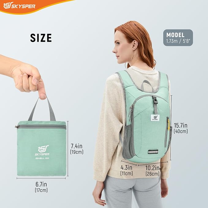 SKYSPER 10L Hiking Backpack Small Foldable Daypack Packable Lightweight Hiking - Image 6