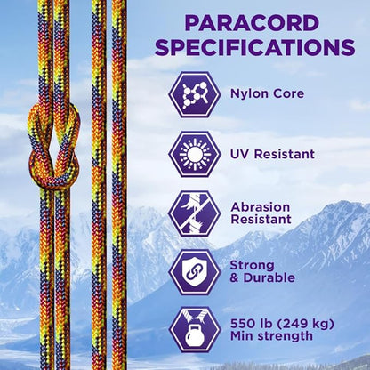 TECEUM Reflective Paracord Rope 1000 – 1000ft/200ft/100ft/50ft – 40+ Colors – - Image 3