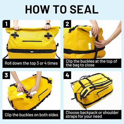 MIER Waterproof Duffel Bag Motorcycle Dry Bag Backpack Large Roll-Top Heavy - Image 6
