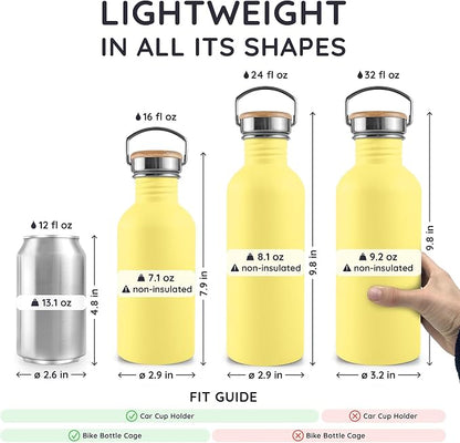 Bambaw 500 ml Stainless Steel Sports Bottle, Non-Insulated Water Bottle - Image 5
