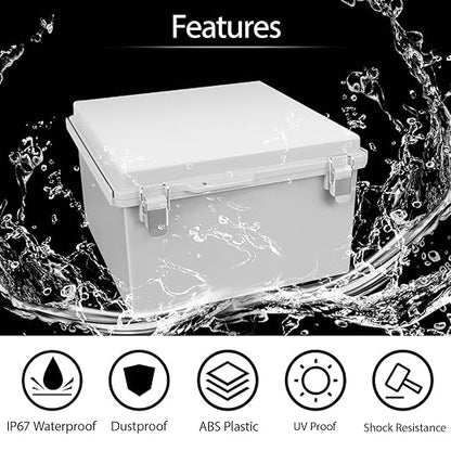 LeMotech Electrical Box, IP67 Waterproof Hinged Cover Stainless Steel Latch - Image 3