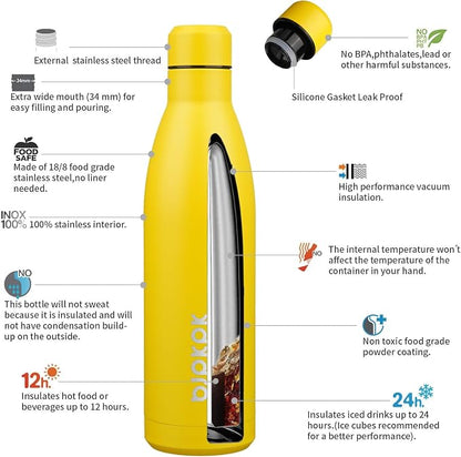 BJPKPK 25oz Insulated Water Bottle Double Wall Vacuum Insulated Stainless Steel - Image 3