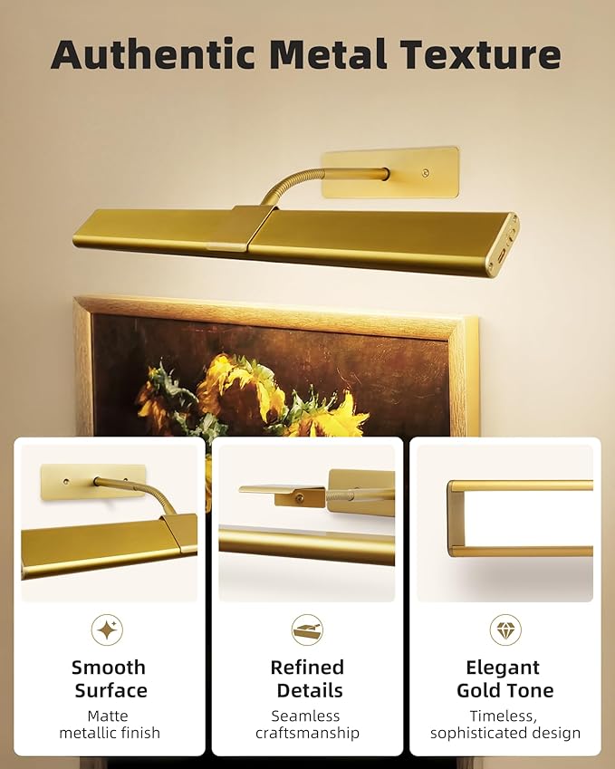 EZVALO Picture Light for Wall, 4800mAh Rechargeable Wireless Remote, 16in - Image 9