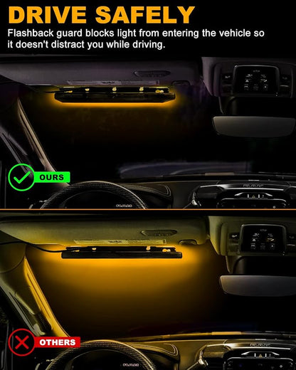 HLauto 6Z4J Emergency Dash Strobe Lights: 2x16.8 inch Amber Safety Lights - Image 7
