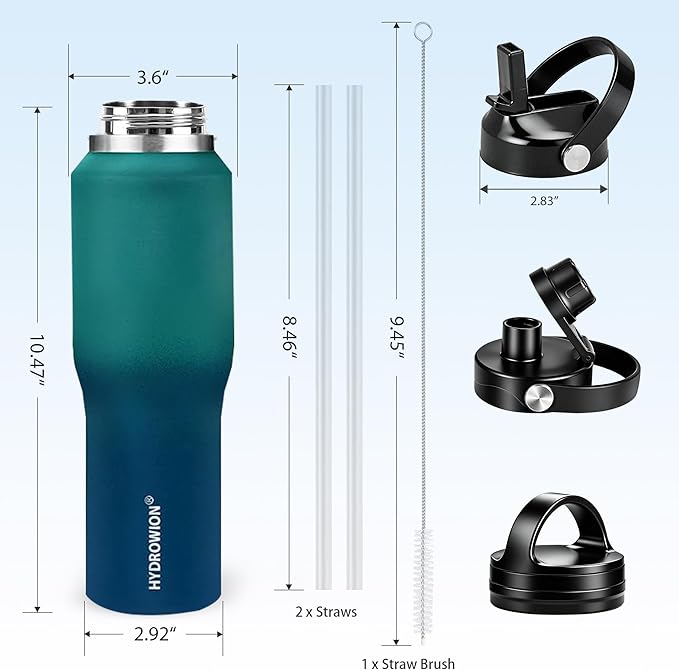 HYDROWION Water Bottle Stainless Steel, Vacuum Insulated Leak Proof Tumbler 32oz - Image 4