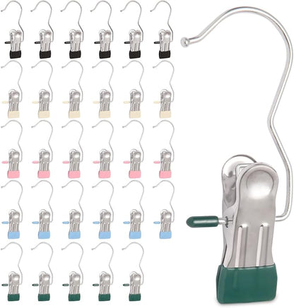 30 Pack Heavy Hanger Clips for Closet, Laundry Hooks Hanging Clips with by Unknown