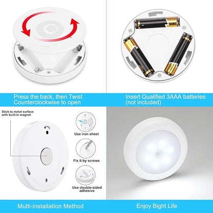 Mlambert 4 Pack Motion Sensor LED Night Light, Cordless Battery-Powered - Image 8