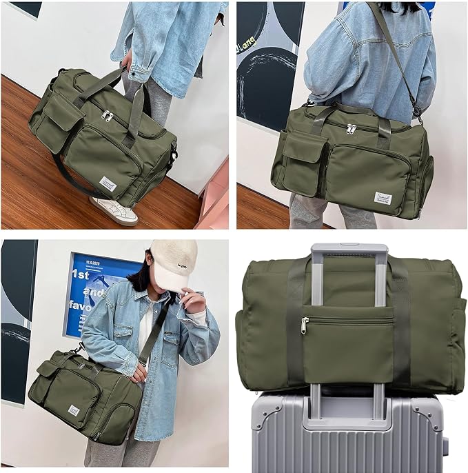 Suruid Travel Duffel Bag with Shoes Compartment Sports Gym Bag with Dry Wet - Image 6