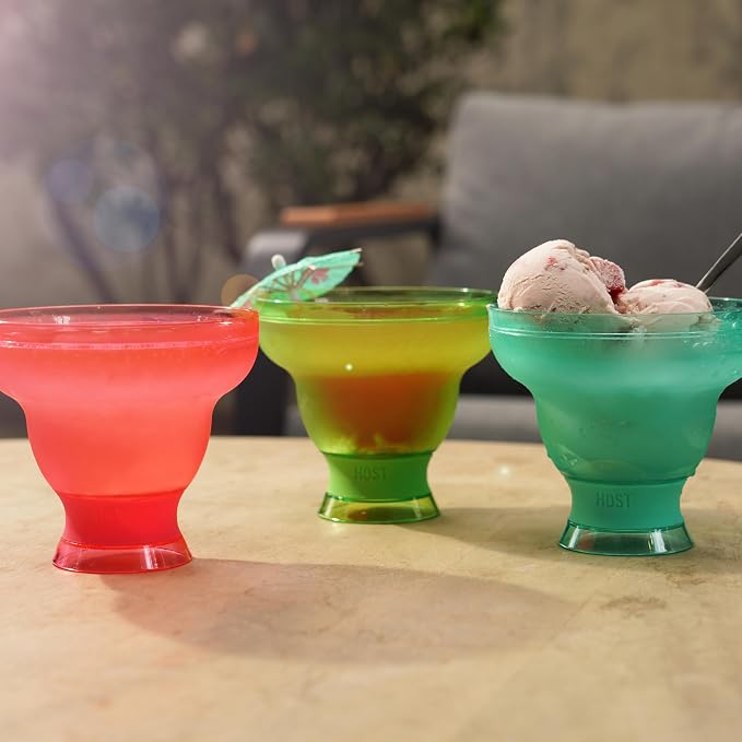 HOST FREEZE Stemless Margarita Glasses, Insulated Plastic Cocktail Glasses - Image 10