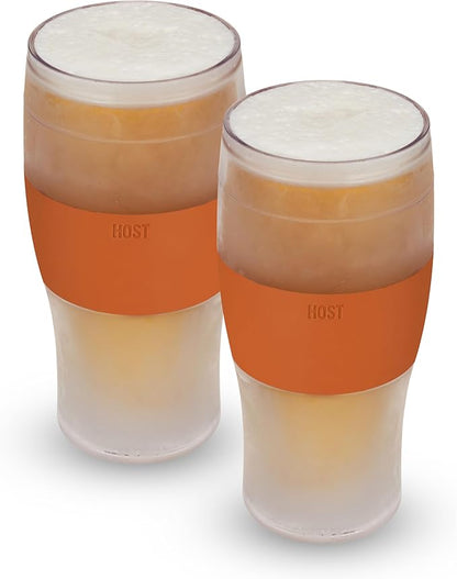 Host FREEZE Beer Glasses, Frozen Brew Mugs, Freezable Pint Glass Set, Insulated by HOST