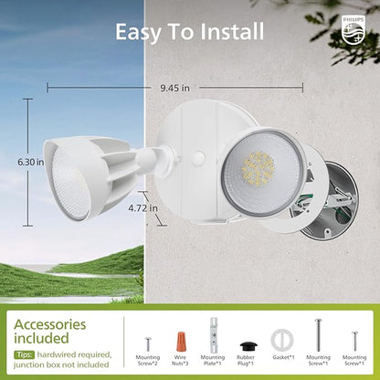Philips Dusk to Dawn 44W 3500LM LED Security Flood Lights Outdoor, 5000K - Image 4