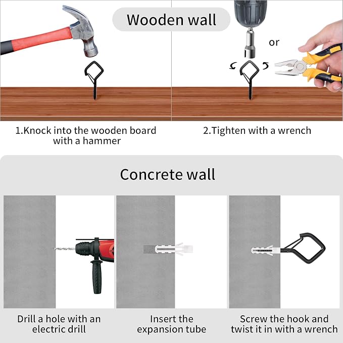 Square Ceiling Hooks with Safety Buckle - Image 5