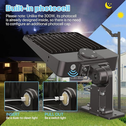 HYPERLITE Parking Lot Light 200W: 30000LM 5000K LED Parking Lot Lights Outdoor - Image 5
