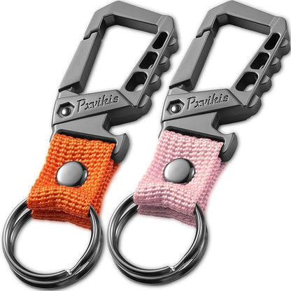 Metal heavy duty key chain carabiner clip bottle opener wrist lanyard ring car by Unknown